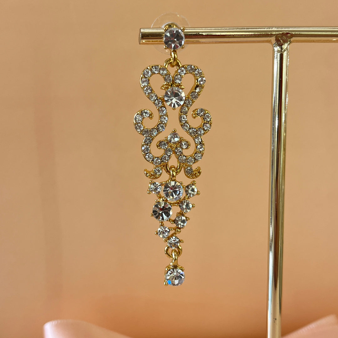Swarovski crystals round gold plated earrings