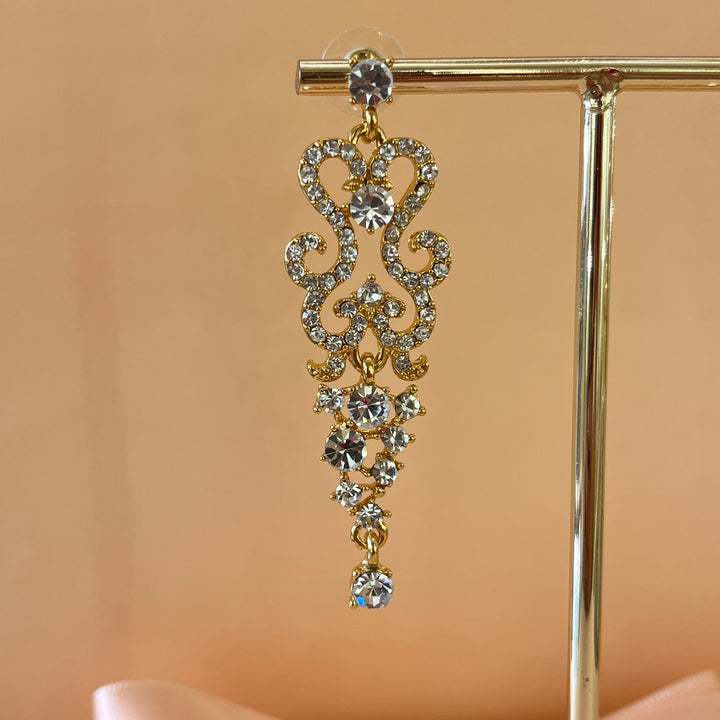 Swarovski crystals round gold plated earrings