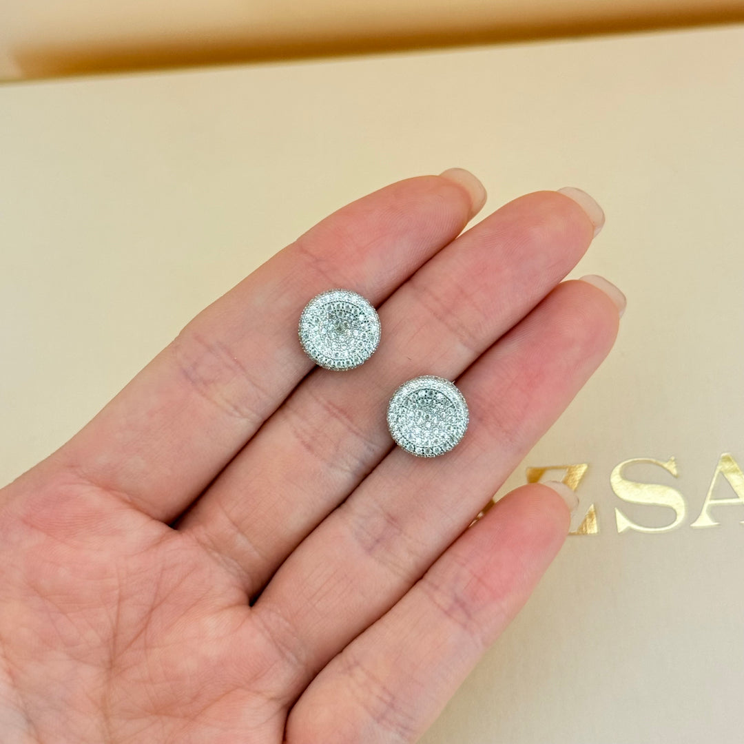 Round zircone sterling silver set