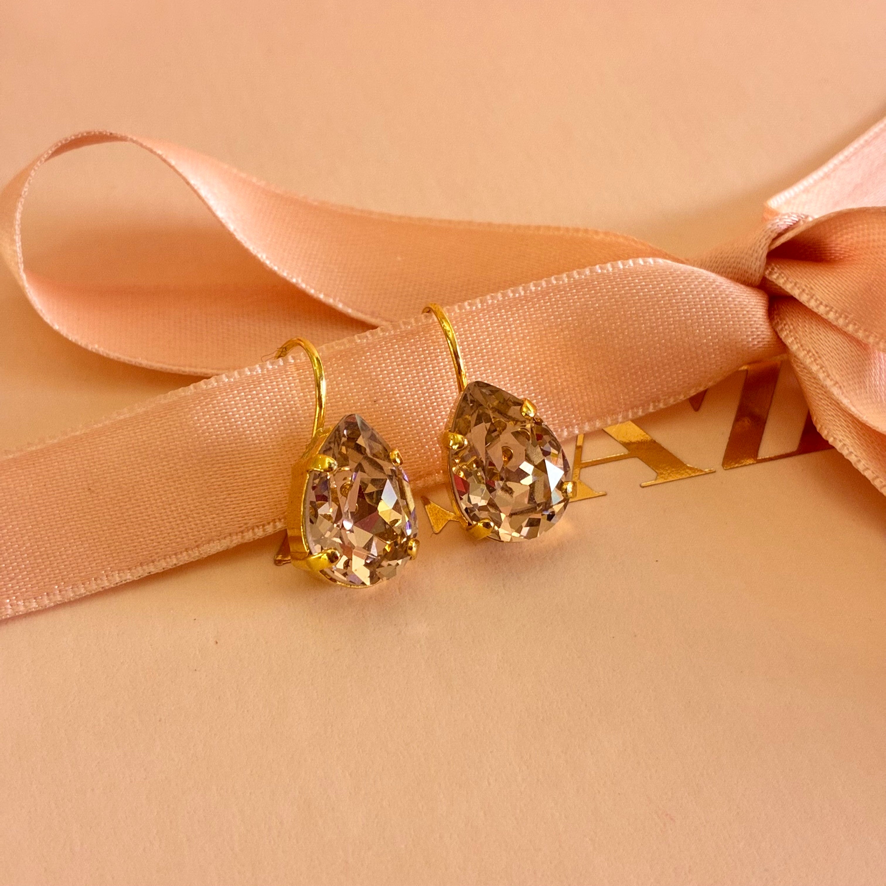 Peach Swarovski crystals hooks