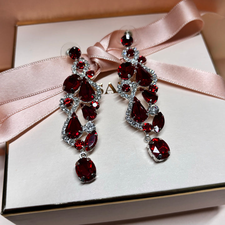 Elegant red earrings