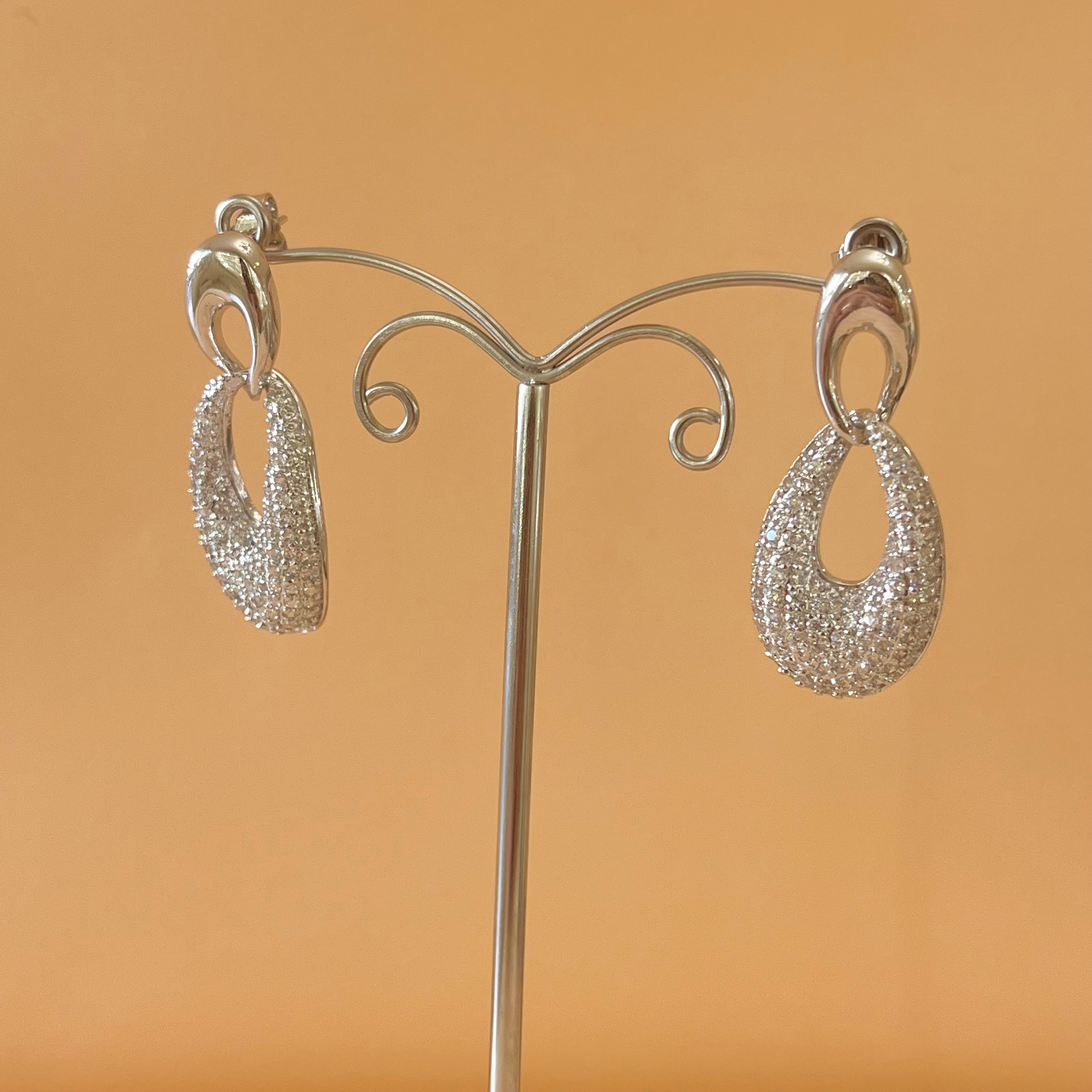 Silver zircone earrings