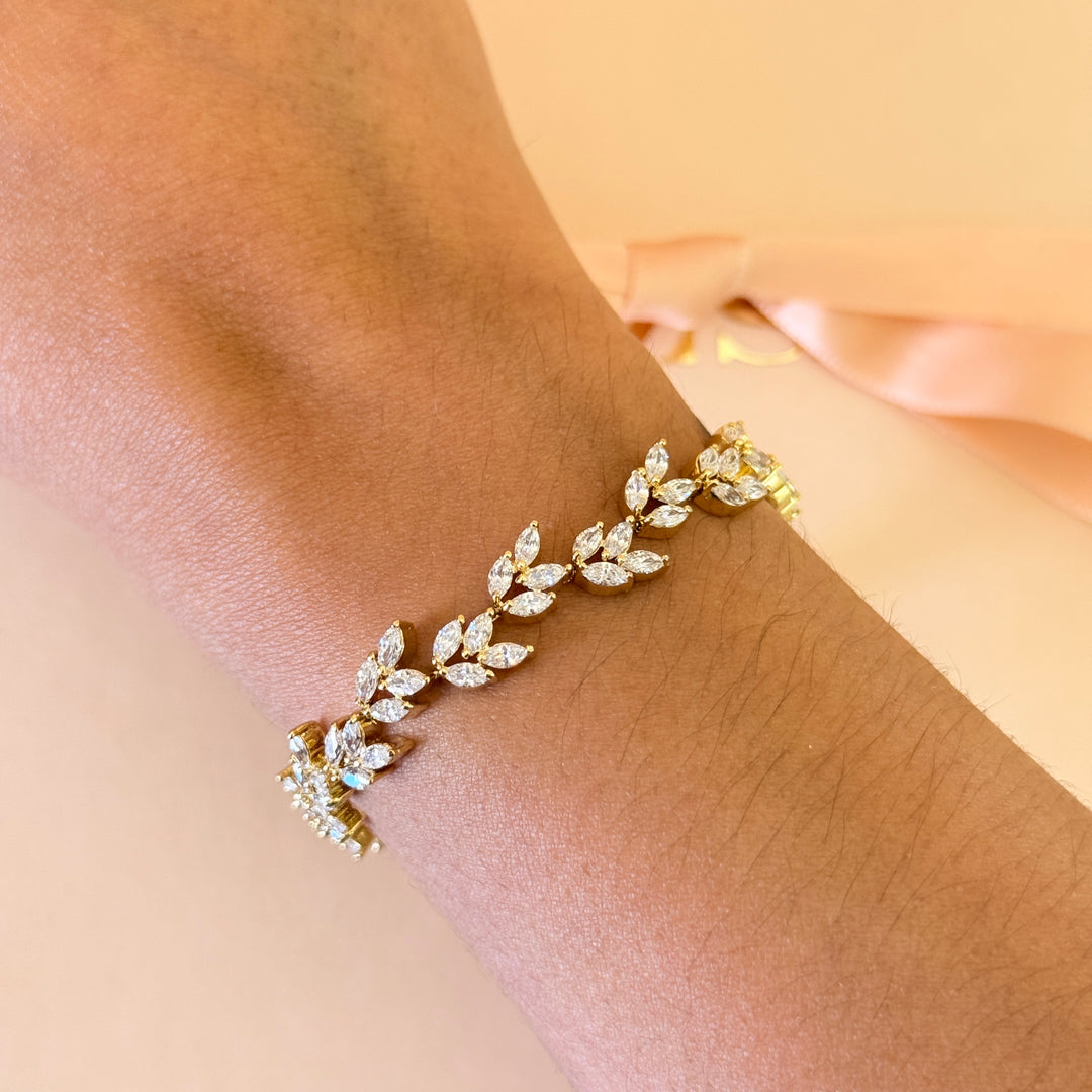 Zircone marquise gold plated bracelet