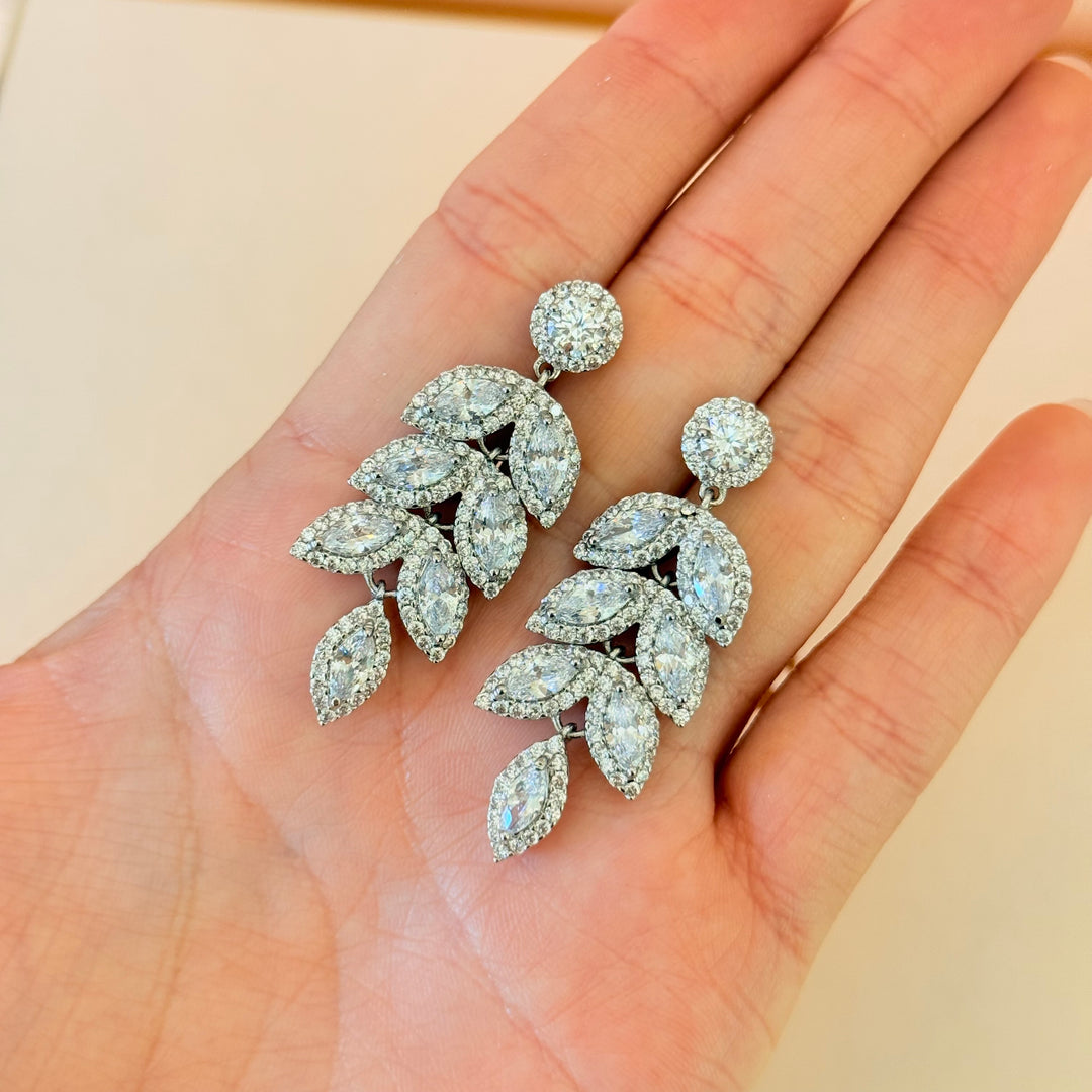 Marquise zircone silver earrings