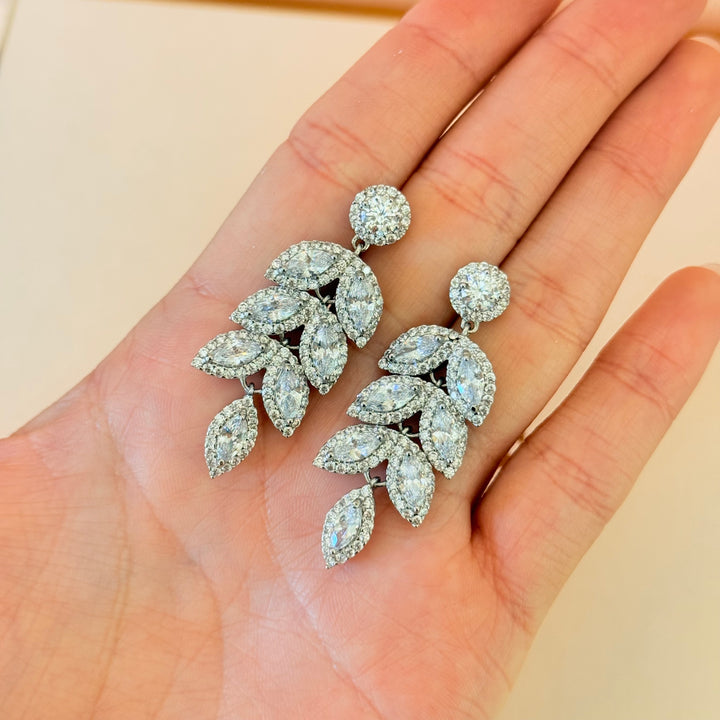 Marquise zircone silver earrings