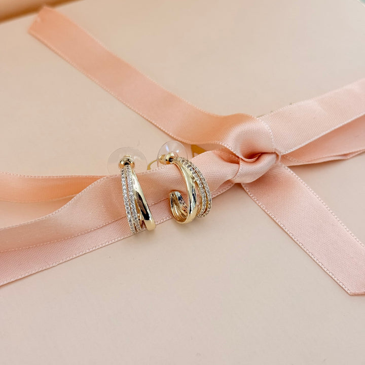 Half hoops gold plated zircone