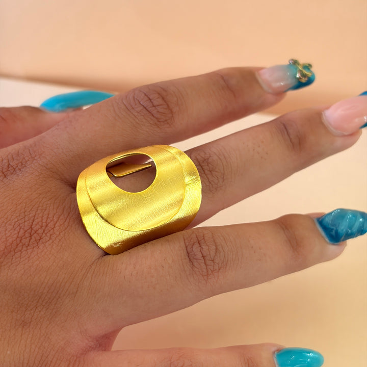 Handmade Hollow Circle Gold Ring | Gold Plated | ZsaZsa