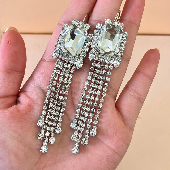Swarovski crystals mix of shapes white gold plated hooks