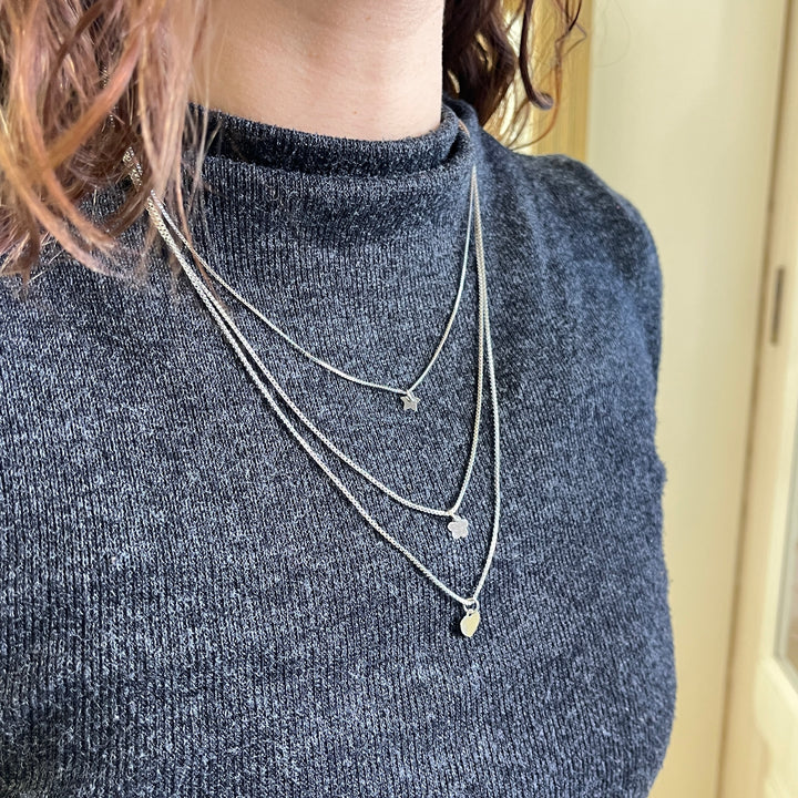 White Gold plated 3 rows necklace