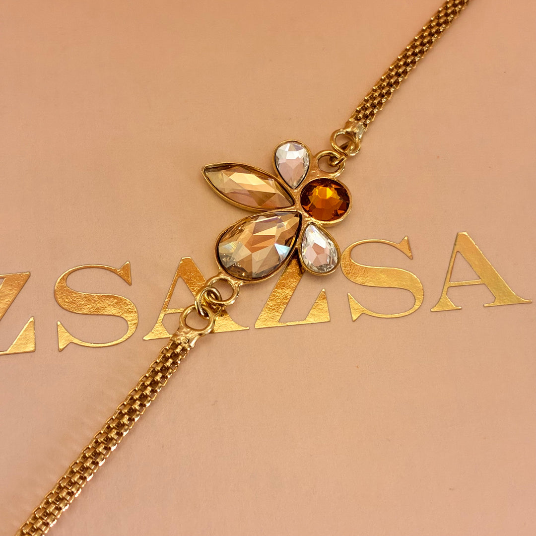 Marquise bronze Swarovski crystals bracelet