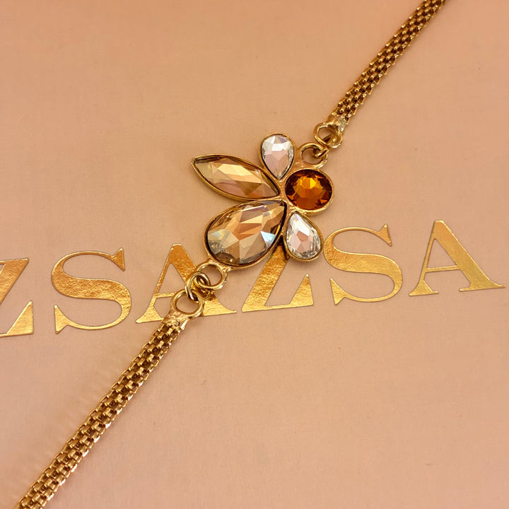 Marquise bronze Swarovski crystals bracelet
