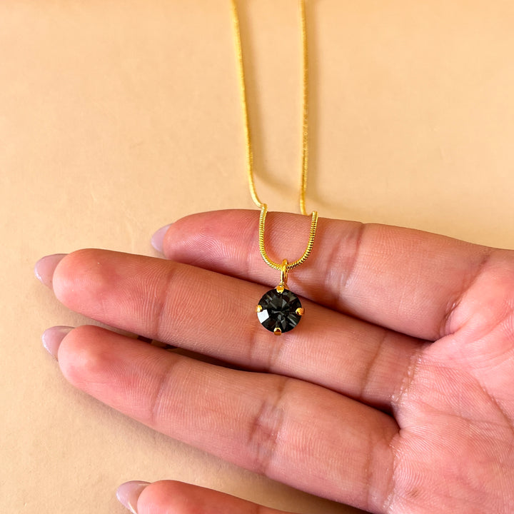 Grey round preciosa crystal pendant