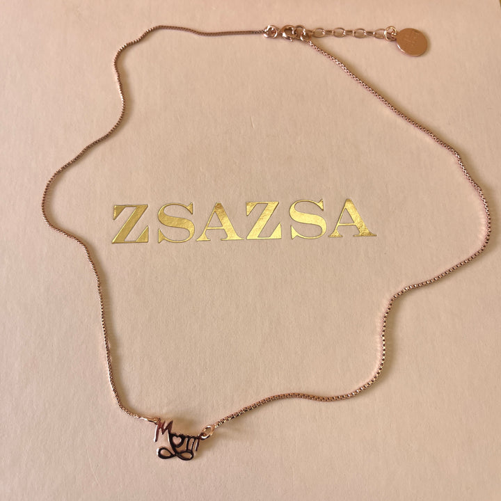 Mom & infinite rose gold plated necklace