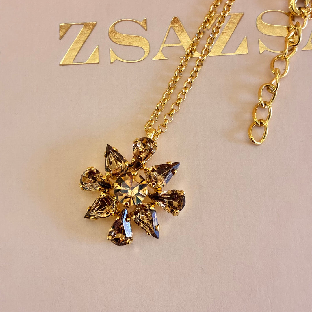 Teardrop and marquise bronze Swarovski crystals set