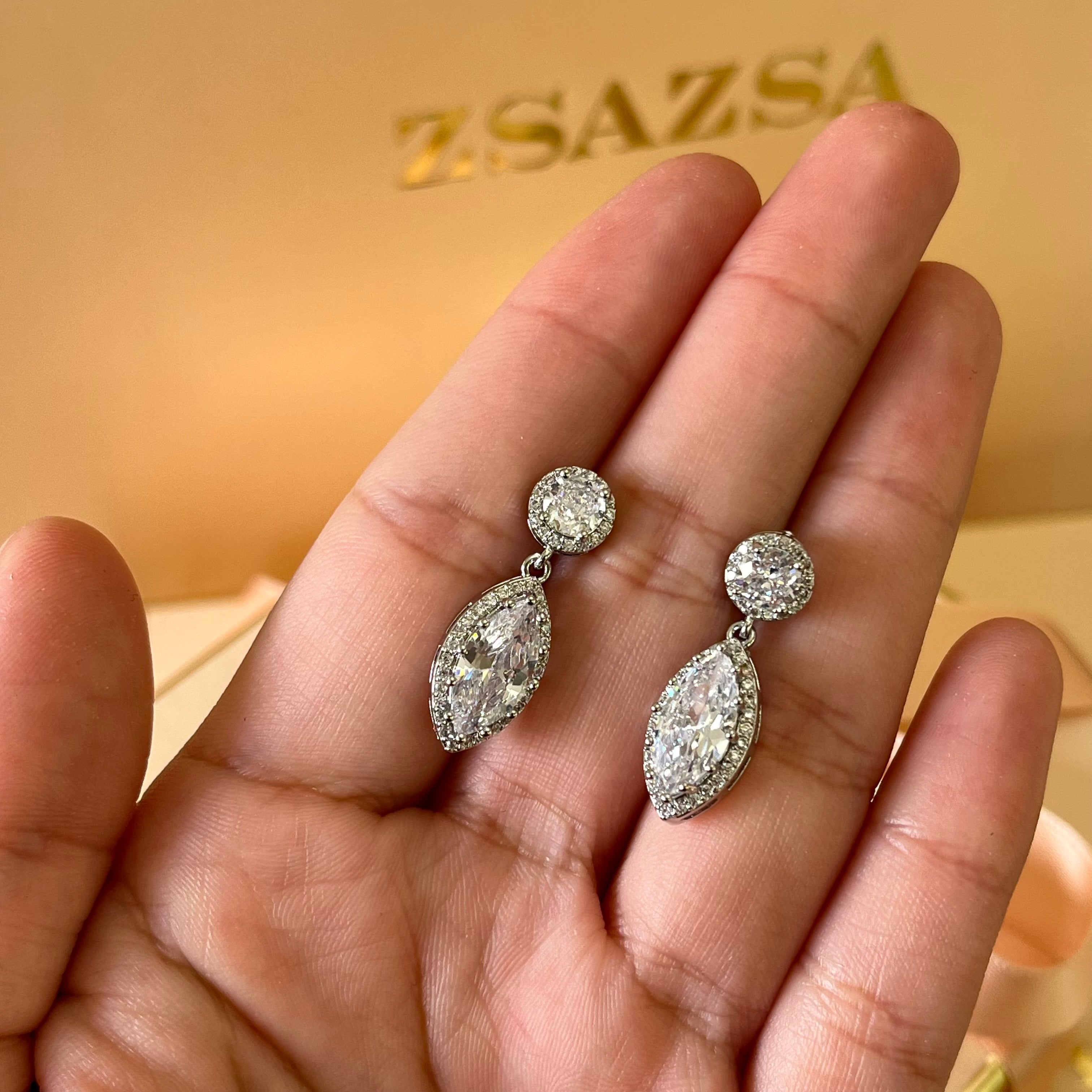 Marquise zircone earrings