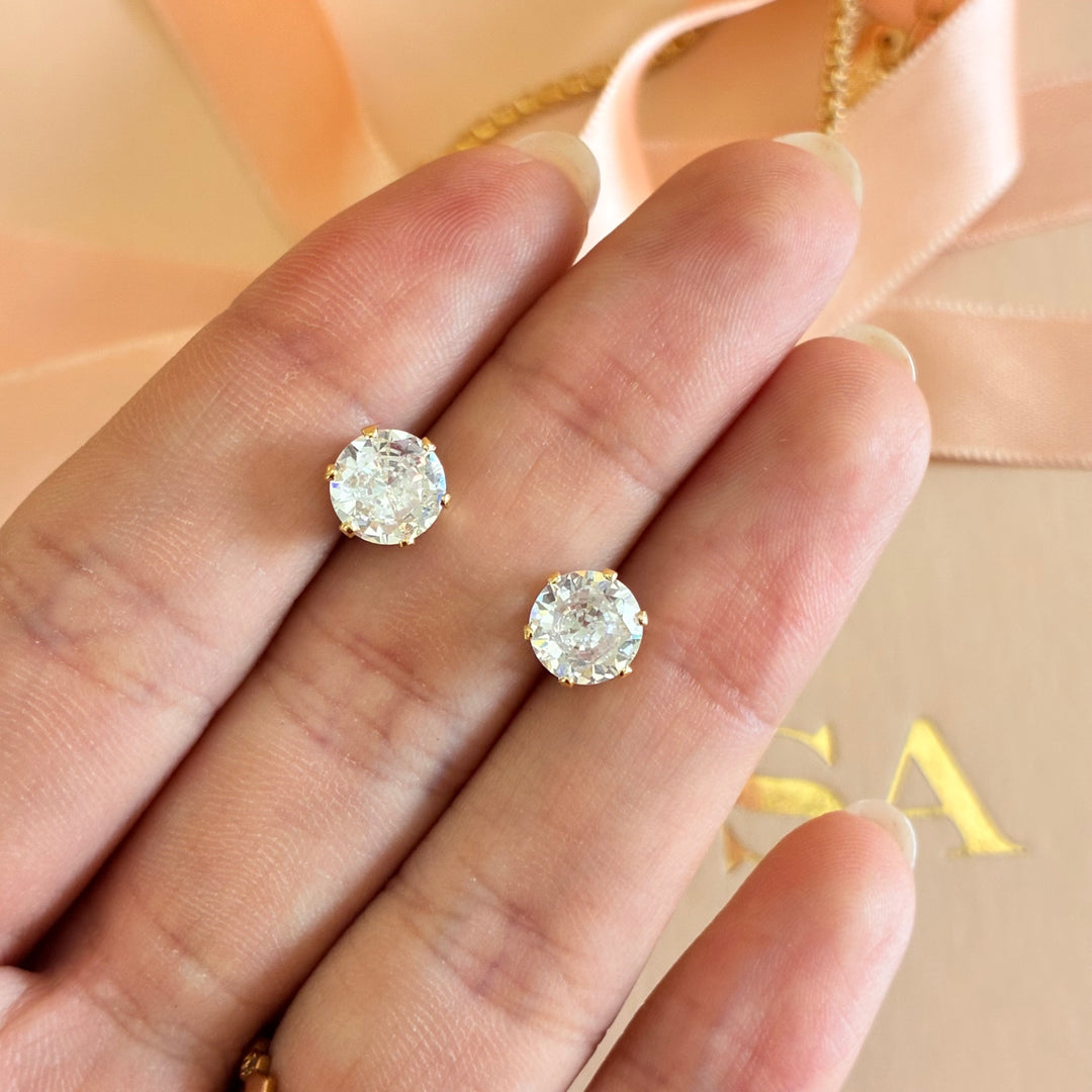 Solitaire zircone gold plated set