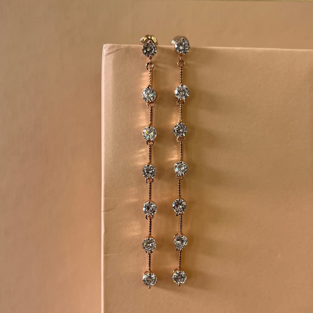 zircone rose gold plated earrings