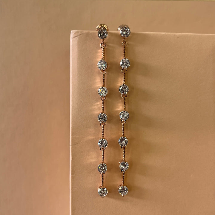 zircone rose gold plated earrings