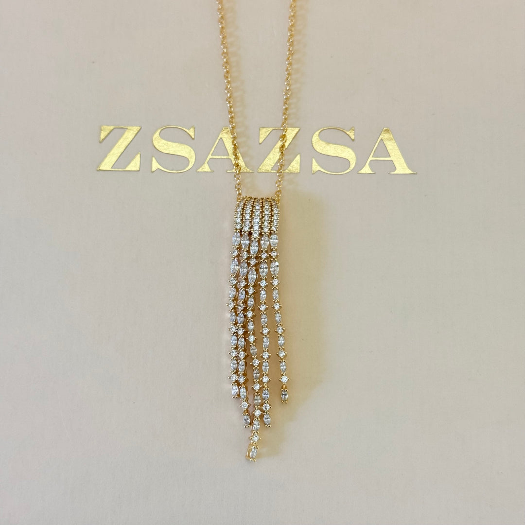 Fringe zircone gold plate set