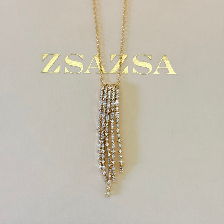 Fringe zircone gold plate set