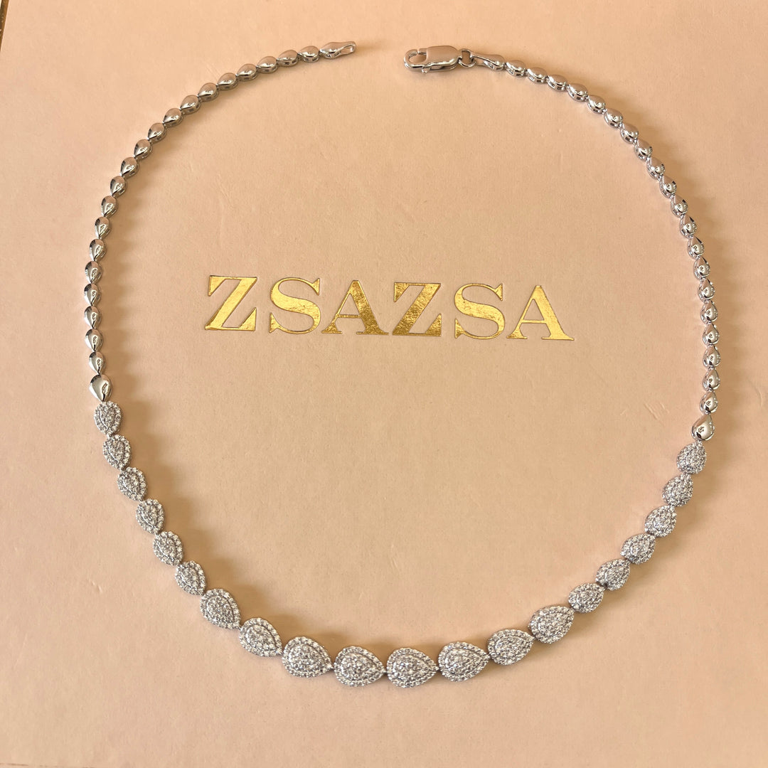 Teardrop zircone Sterling silver set