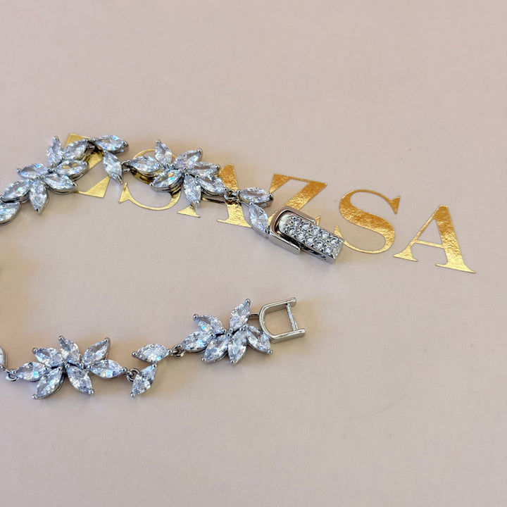 Marquise zircone silver bracelet