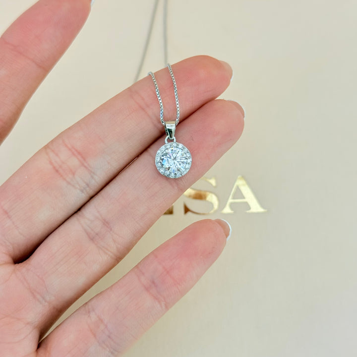 Round zircone sterling silver set