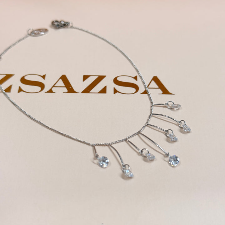 Dainty zircone silver bracelet