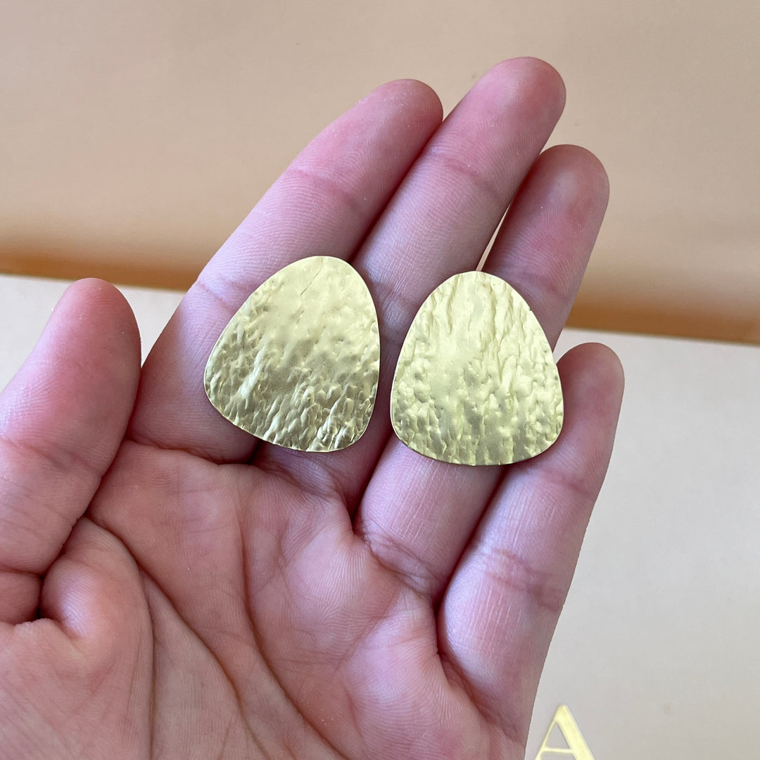 Gold handmade studs