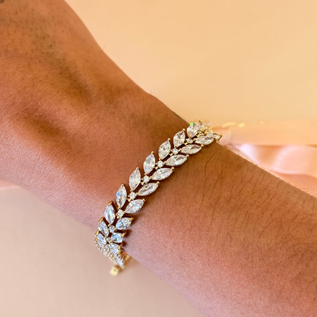Zircone marquise gold plated bracelet