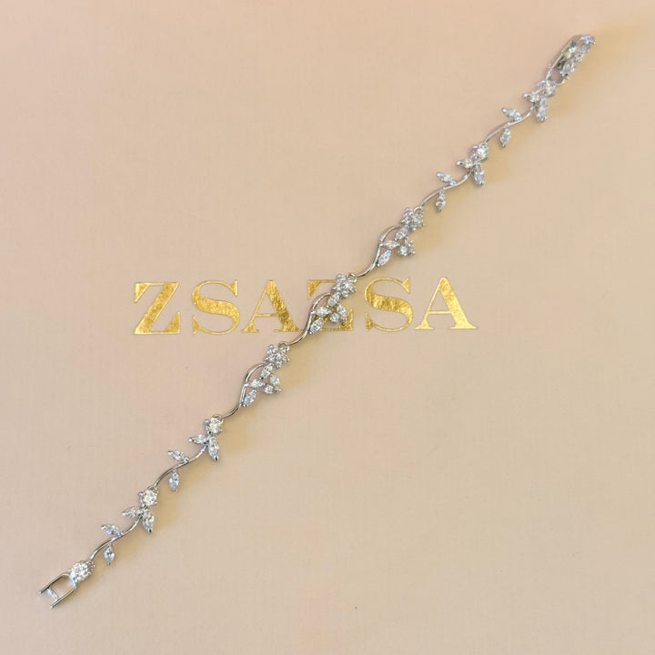 Dainty marquise zircone silver bracelet