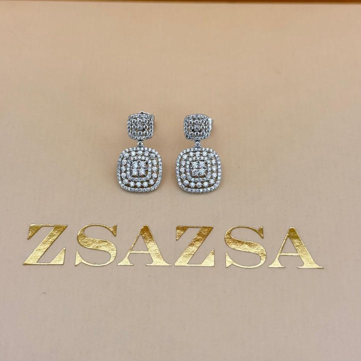 Squares zircone silver set