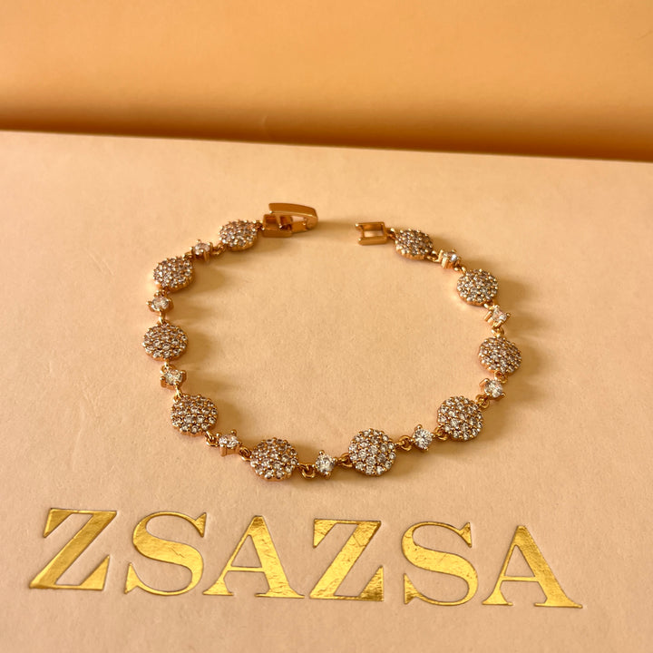 Elegant zircone light rose gold plated bracelet