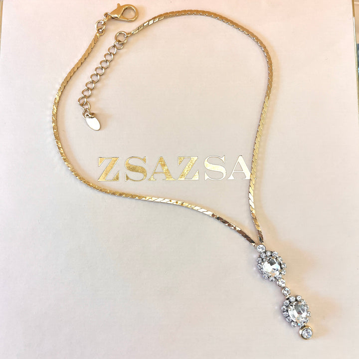 Swarovski crystals flower gold plated set