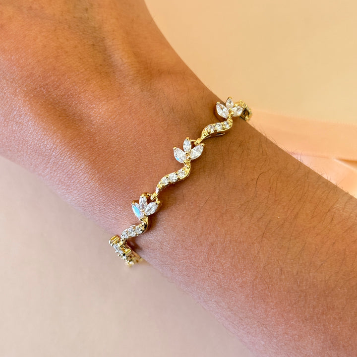 Zircone marquise gold plated bracelet