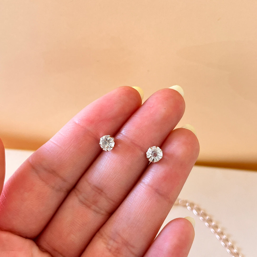 Rhinestone rose gold plated set