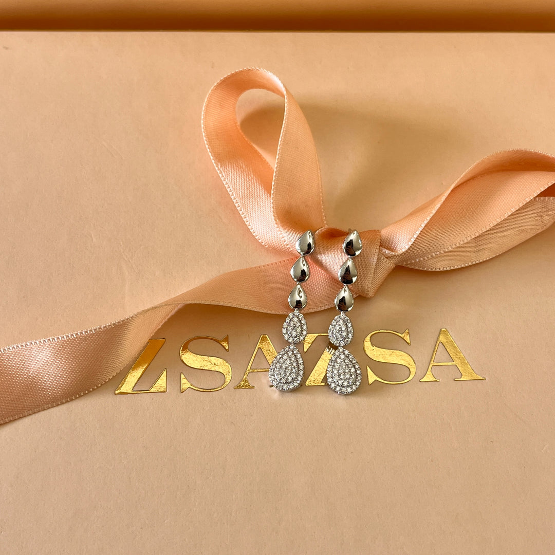 Teardrop zircone Sterling silver set