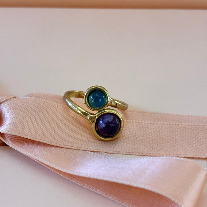 Handmade amethyst gold plated set