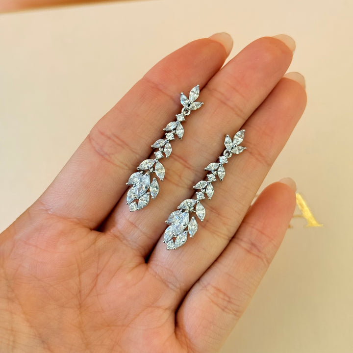 Marquise zircone silver earrings