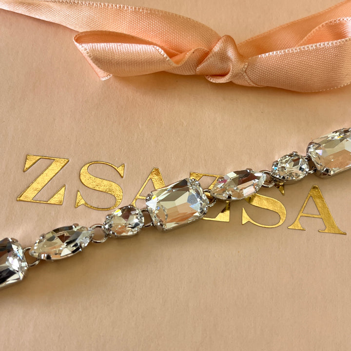 Swarovski crystal mix of shapes white gold plated bracelet