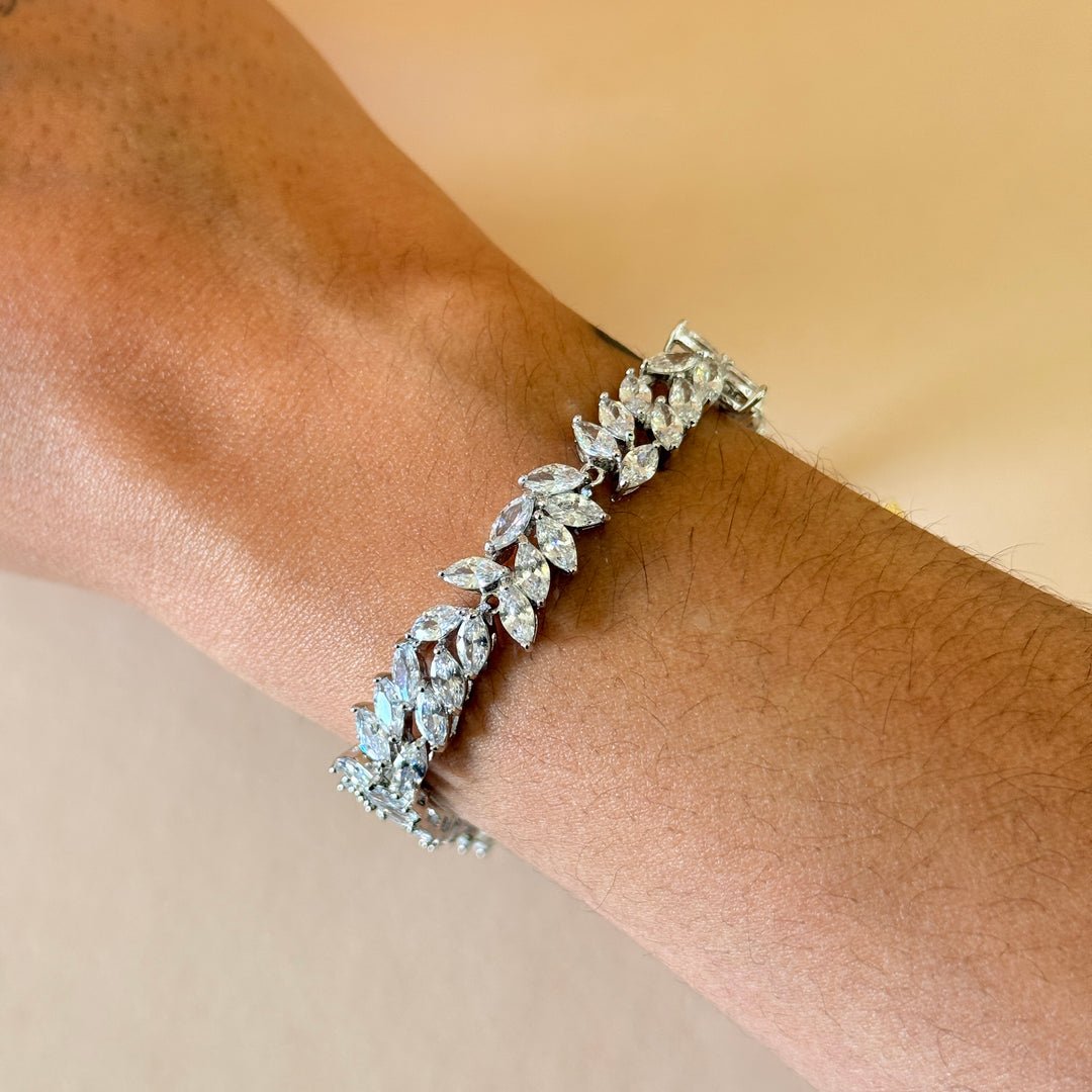 Marquise zircone silver set