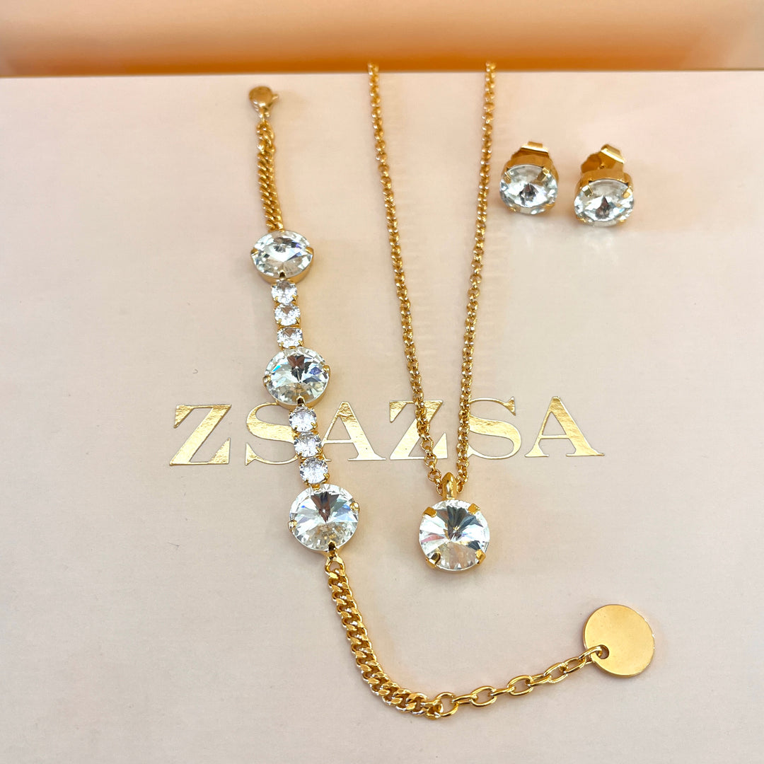 Preciosa crystals gold plated set