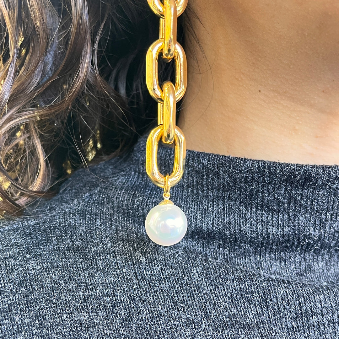 Mallorca pearls gold plated long earrings