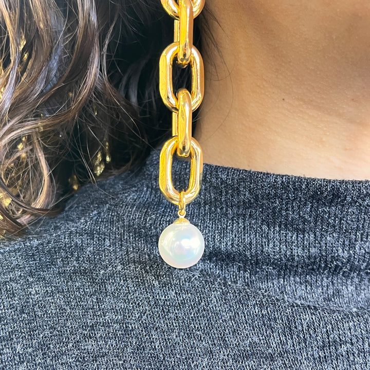 Mallorca pearls gold plated long earrings