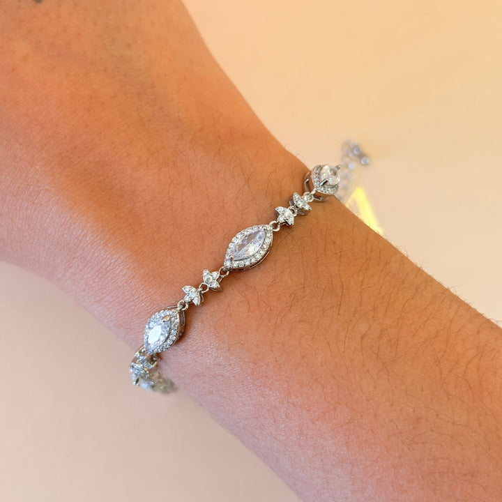Marquise zircone silver bracelet