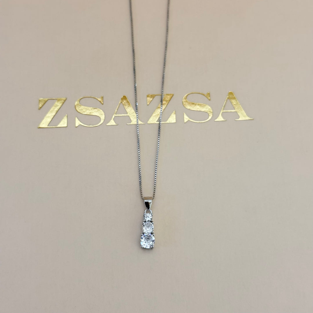 Trilogy zircone sterling silver set