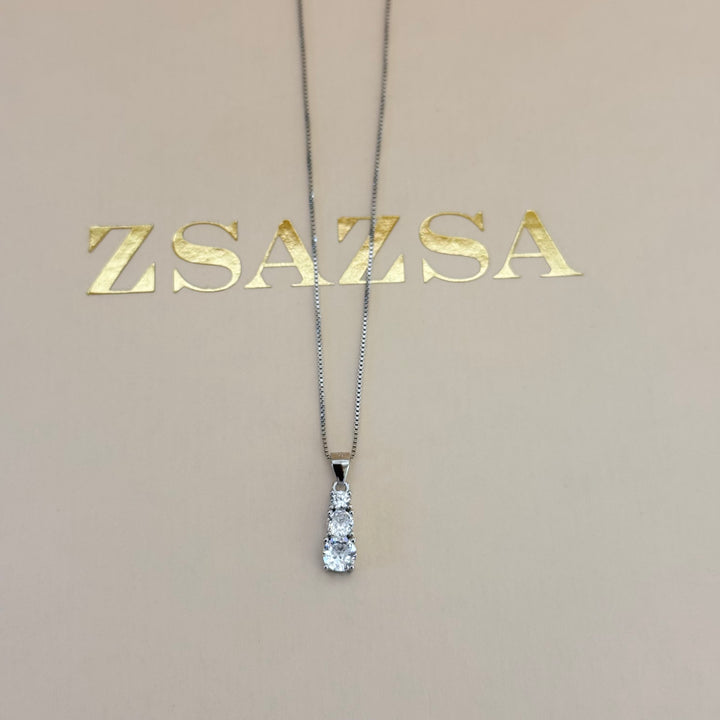 Trilogy zircone sterling silver set