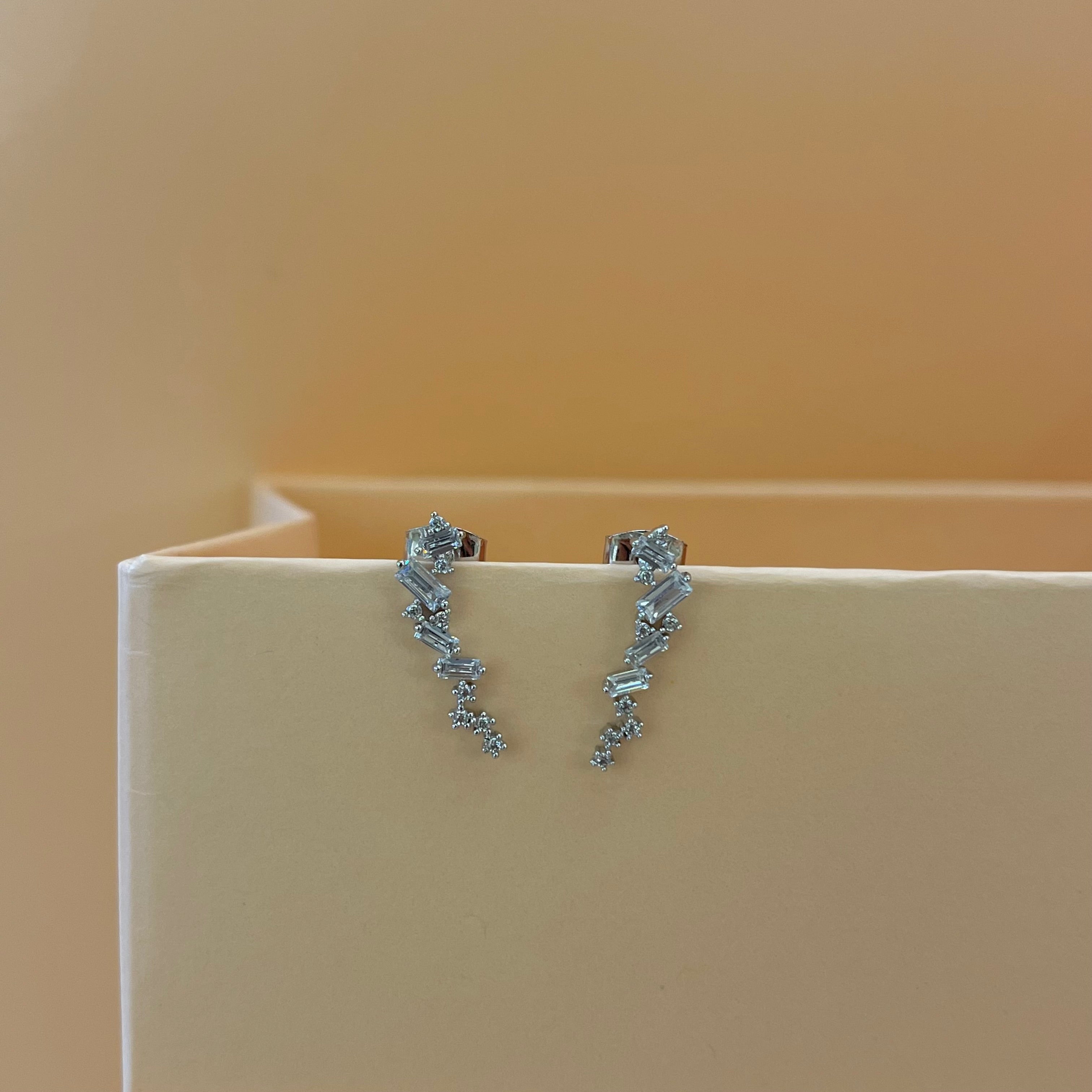 Silver zircone earrings