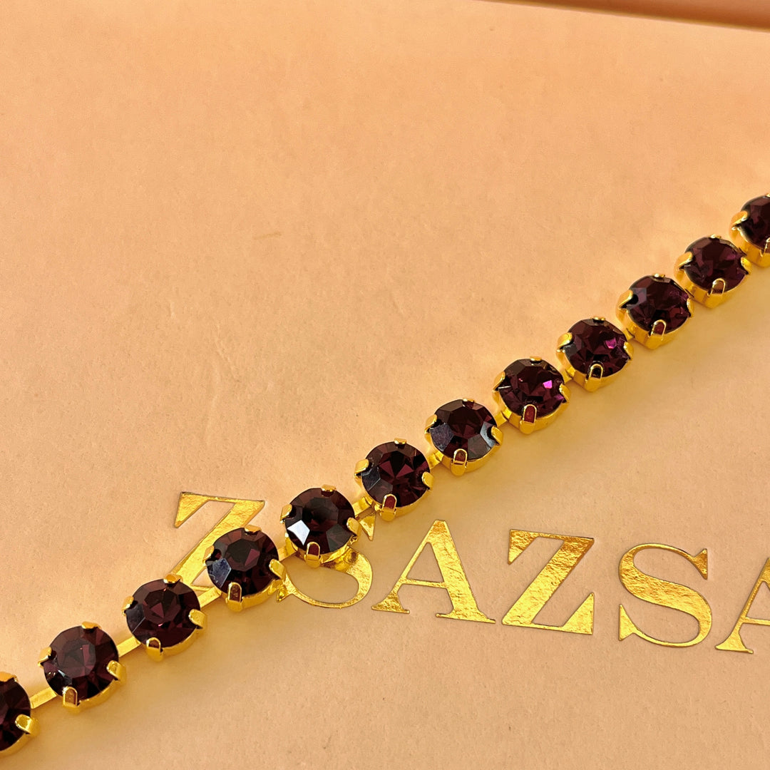 Purple preciosa crystals bracelet