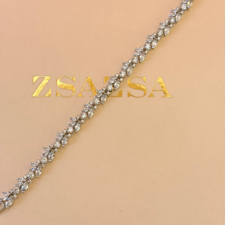 Marquise zircone silver bracelet